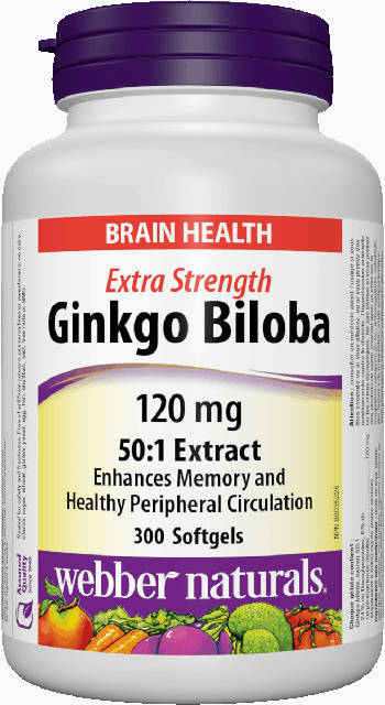 Ginkgo Biloba Forte 120 mg Webber Naturals | výživový doplnok | vitamín