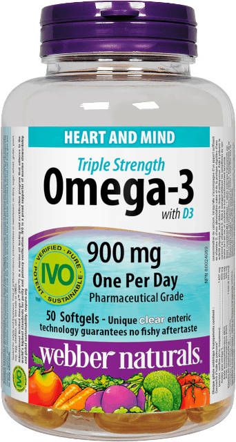 Omega-3 trojitá sila s vitamínom D3 Webber Naturals | výživový doplnok | vitamín