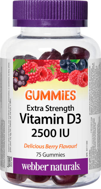 Vitamín D3 2500 IU Gummies Webber Naturals | výživový doplnok | vitamín