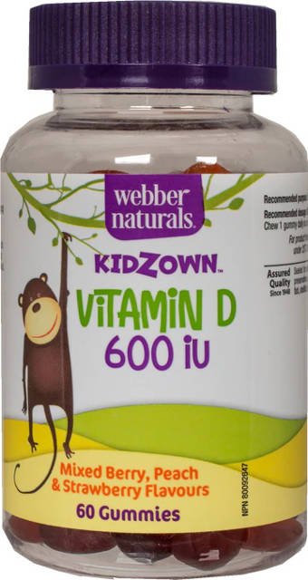 Vitamín D3 600 IU pre deti od 4 rokov Webber Naturals | výživový doplnok | vitamín