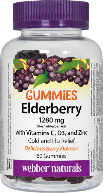 Baza čierna (Elderberry), Vitamín C, D3 a Zinok Webber Naturals | výživový doplnok | vitamín