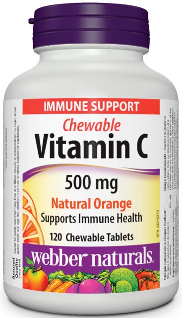Vitamín C 500 mg cmúľajúci, pomaranč Webber Naturals | výživový doplnok | vitamín