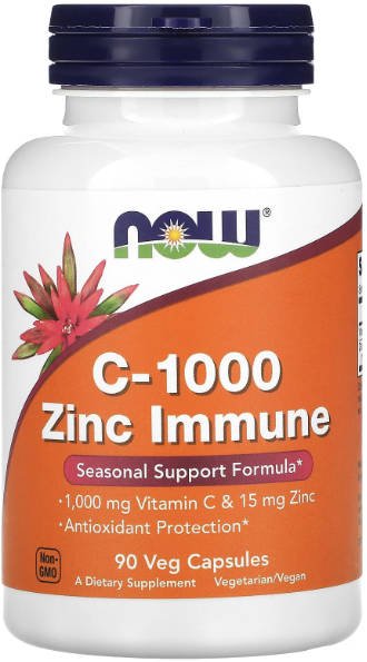 Vitamín C 1000 mg, Zinok 15 mg Now Foods | výživový doplnok | vitamín