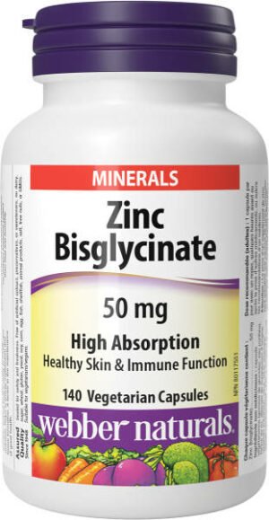 Zinok 50 mg Bisglycinát Webber Naturals | výživový doplnok | vitamín