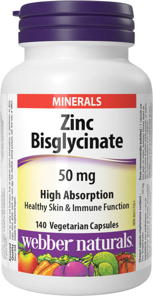 Zinok 50 mg Bisglycinát Webber Naturals | výživový doplnok | vitamín