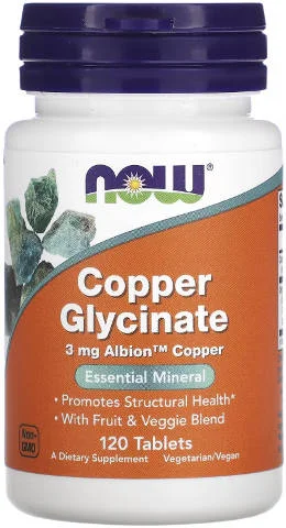Copper (Meď) Glycinát 3 mg Now Foods | výživový doplnok | vitamín