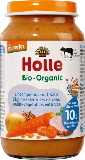 Holle Bio Detská výživa (príkrm) zelenina, šošovica a teľacie mäso od 10. mesiaca 220g