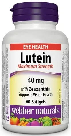 Luteín + Zeaxantín 40/7mg Webber Naturals | výživový doplnok | vitamín