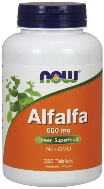 Alfalfa (Lucerna siata) FORTE 650 mg Now Foods | výživový doplnok | vitamín
