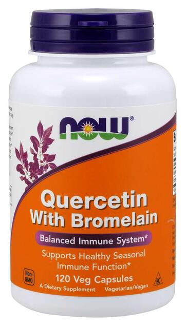 Quercetin (Kvertecín) 800mg + Bromelain 165mg Now Foods | výživový doplnok | vitamín