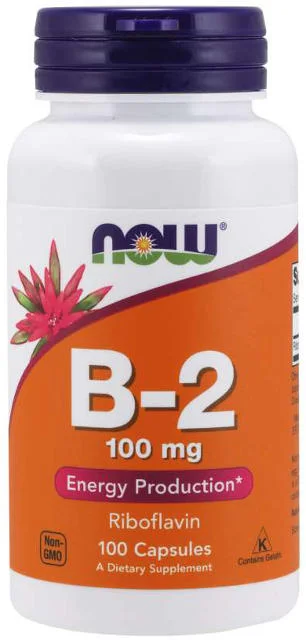 Vitamín B2 (riboflavín) 100 mg  Now Foods | výživový doplnok | vitamín