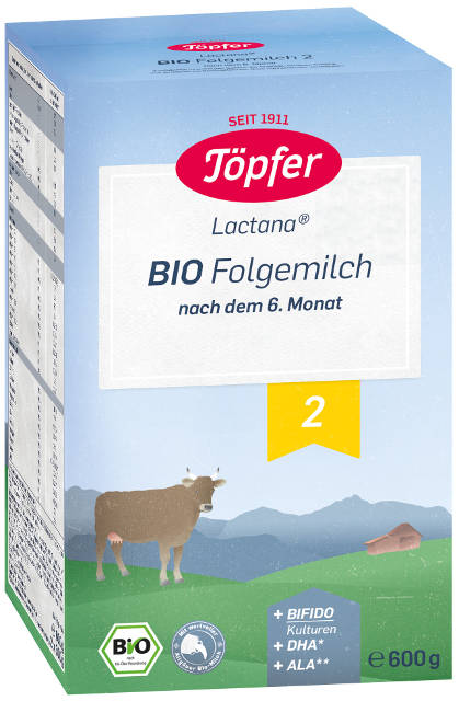 Topfer Bio Lactana 2 pokračovacie dojčenské mlieko, výživa od 6. mesiaca