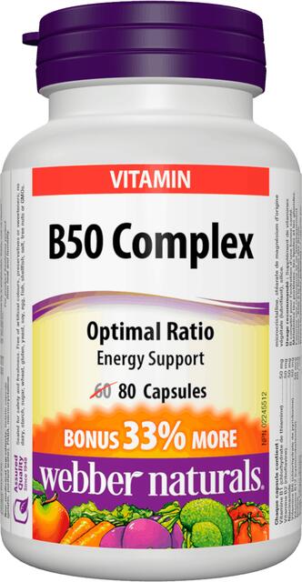 B-Komplex 50 mg Webber Naturals Bonus | výživový doplnok | vitamín