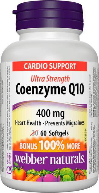 Koenzým Q10 400 mg Ultra Forte BONUS Webber Naturals | výživový doplnok | vitamín