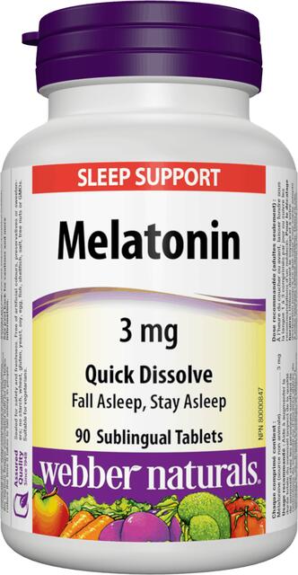 Melatonin 3 mg Webber Naturals | výživový doplnok | vitamín