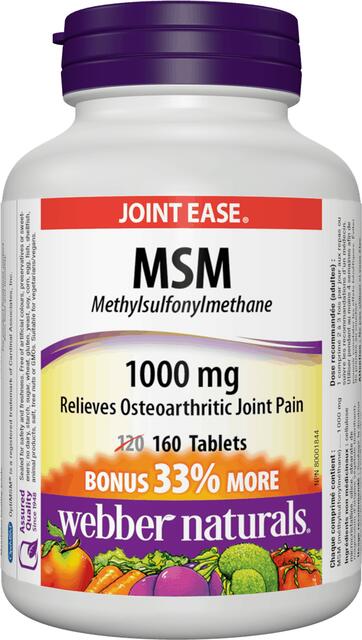 MSM 1000 mg Bonus Webber Naturals | výživový doplnok | vitamín