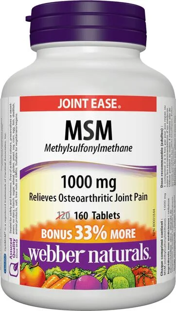 MSM 1000 mg Bonus Webber Naturals | výživový doplnok | vitamín