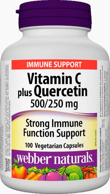 Quercetin (Kvertecín) 250 mg + Vitamín C 500 mg Webber Naturals | výživový doplnok | vitamín
