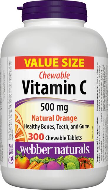 Vitamín C 500 mg cmúľajúci, pomaranč Webber Naturals | výživový doplnok | vitamín